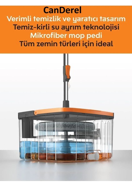 Pratik Otomatik Mikrofiber Mop Seti Temizlik ve Su Ayrımı Hediye Bezli fırsatları