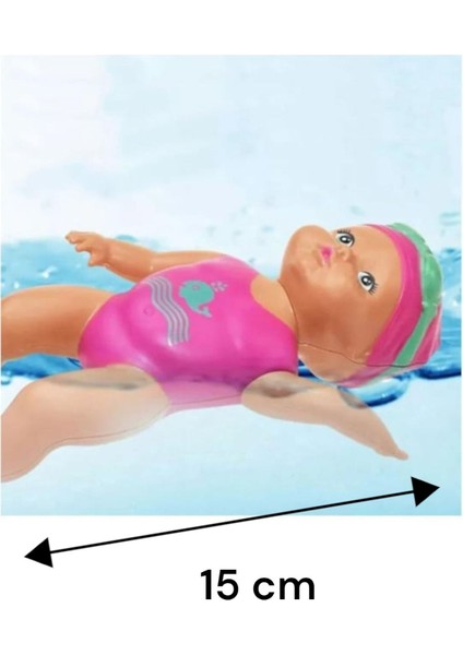 Pembe Yüzen Bebek, 15 Cm, Kurmalı, Havuz ve Kartela ile Eğlence Keyfi fiyatları