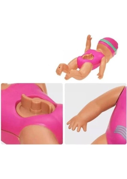 Pembe Yüzen Bebek, 15 Cm, Kurmalı, Havuz ve Kartela ile Eğlence Keyfi fırsatları