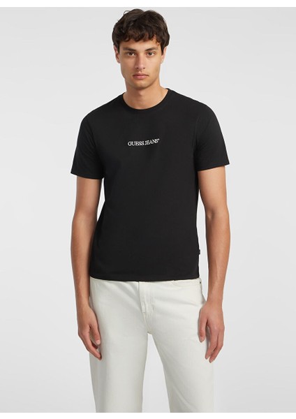 Siyah Erkek Regular Fit Desenli T-Shirt M4YI52K8HM0JBLK Gj Ss Cn Slım Logo fiyatları