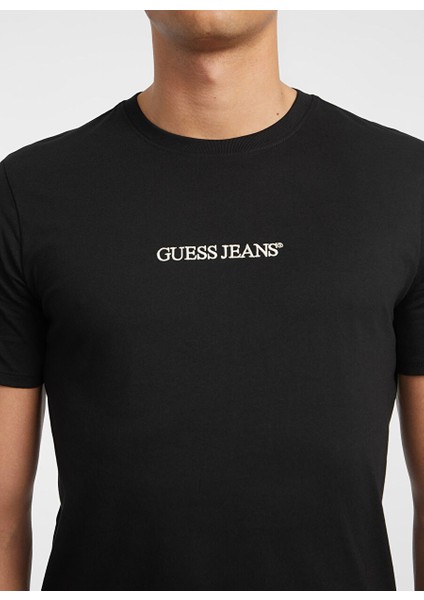 Siyah Erkek Regular Fit Desenli T-Shirt M4YI52K8HM0JBLK Gj Ss Cn Slım Logo modelleri