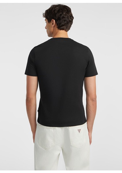 Siyah Erkek Regular Fit Desenli T-Shirt M4YI52K8HM0JBLK Gj Ss Cn Slım Logo fırsatları