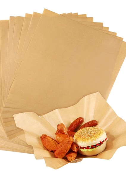 100 Lü Kullanat Sunum Kağıdı (Fırında Kullanılmaz) Kraft Servis Kağıdı Yağlı Kağıt 25X35