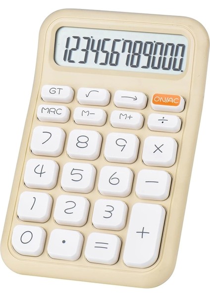 Krem Renk Beyaz Tuş 12 Haneli Hesap Makinesi (5047)