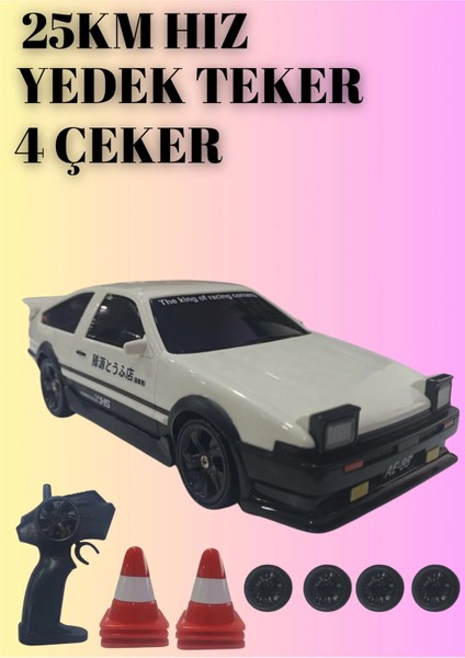 25KM Hız Yapan 2.4ghz Mazda 323 Görünümlü Şarjlı Uzaktan Kumandalı Drift Araba