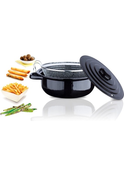 Emaye Telli Patates Cips Kızartma Tenceresi, Dayanıklı ve Şık Tasarım