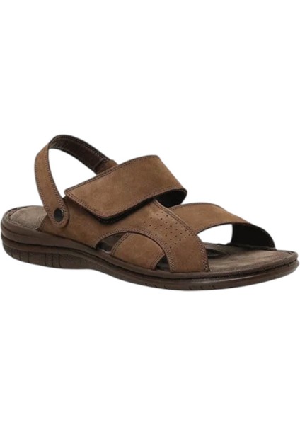 106894N 5fx Kahve Erkek Comfort Deri Sandalet