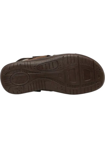 106894N 5fx Kahve Erkek Comfort Deri Sandalet