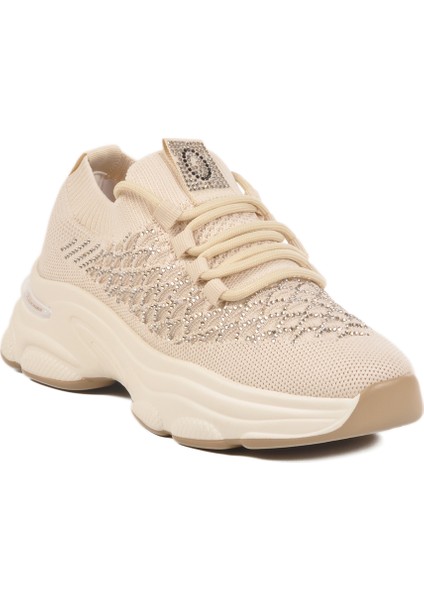 Krem Hafif Triko Örme Anatomik Kadın Sneaker B064 Z modelleri
