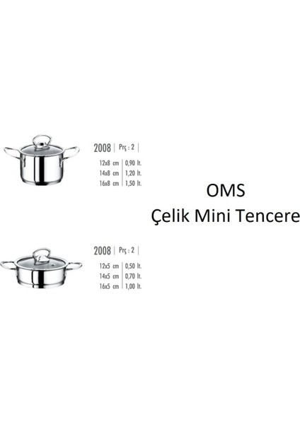 Mini Çelik Tencere 14X5 cm Cam Kapaklı, Dayanıklı ve Şık Tasarım