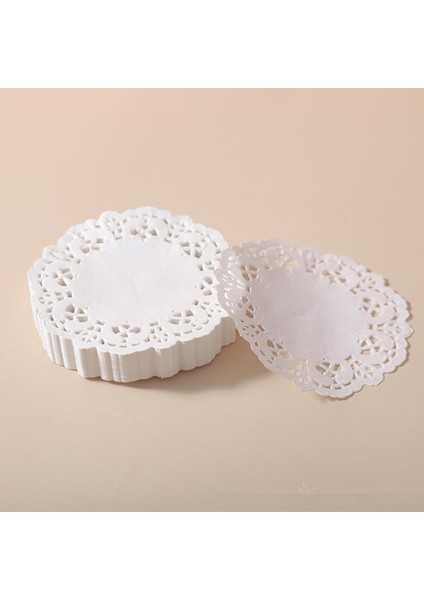 100 Adet Kağıt Dantel Bardak Altlığı Çay Bardağı Altı Sunum Kağıdı I 9 Cm/