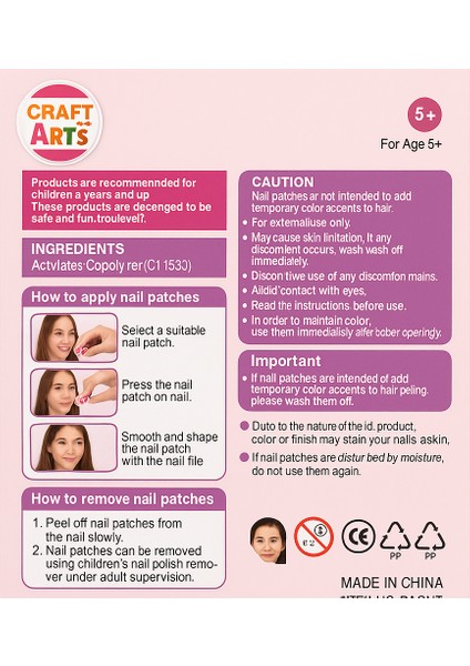 Renkli Çocuk Tırnak Sticker Seti – 20 Tırnak Bandı + Törpü + Yüzük (5+ Yaş) fiyatları