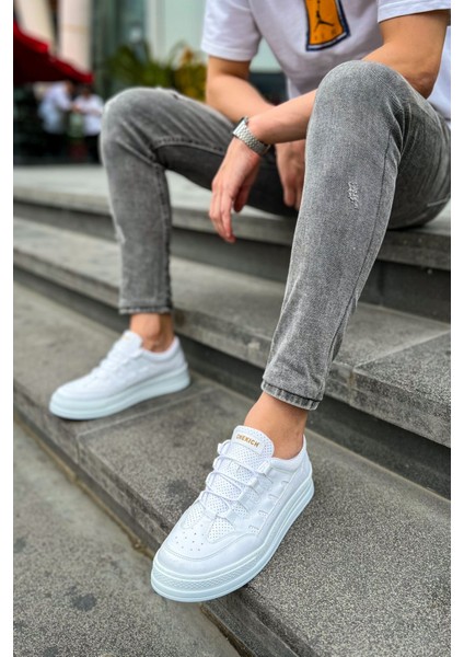 J040 C-Rey Ortopedik Taban Günlük Cilt Erkek Sneaker Spor Ayakkabı Cbt Beyaz modelleri