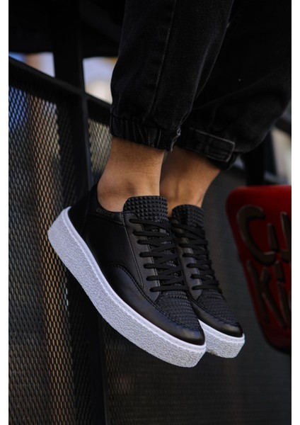 J017 Pyramid Ortopedik Taban Günlük Cilt Erkek Sneaker Spor Ayakkabı Cbt Siyah fiyatları