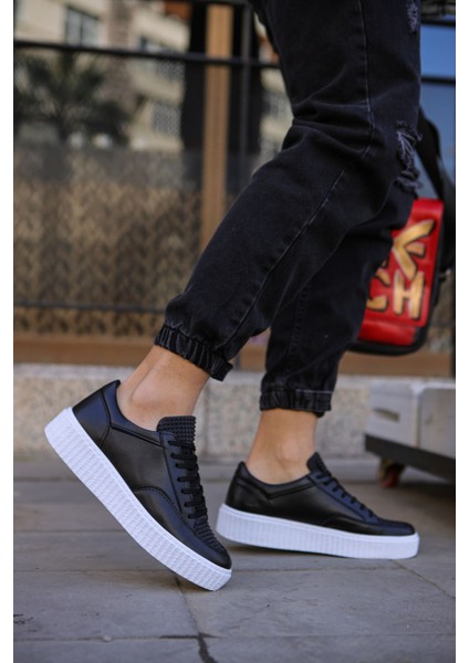 J017 Pyramid Ortopedik Taban Günlük Cilt Erkek Sneaker Spor Ayakkabı Cbt Siyah fırsatları