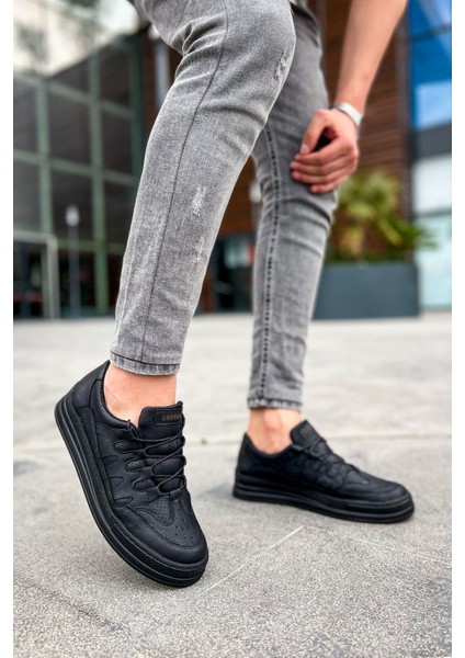 J040 C-Rey Ortopedik Taban Günlük Cilt Erkek Sneaker Spor Ayakkabı Cst Siyah fırsatları