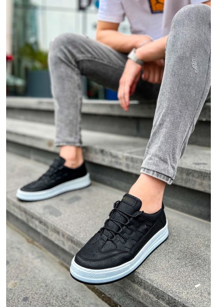 J040 C-Rey Ortopedik Taban Günlük Cilt Erkek Sneaker Spor Ayakkabı Cbt Siyah modelleri