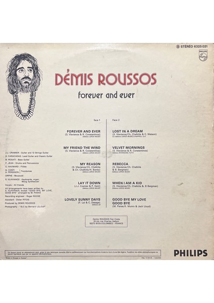 Demis Roussos Forever And Ever Lp Plak fiyatları