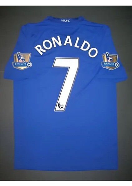 Cristiano-Ronaldo 2008 United Mavi Kısa Kol Yetişkin Futbol Forması