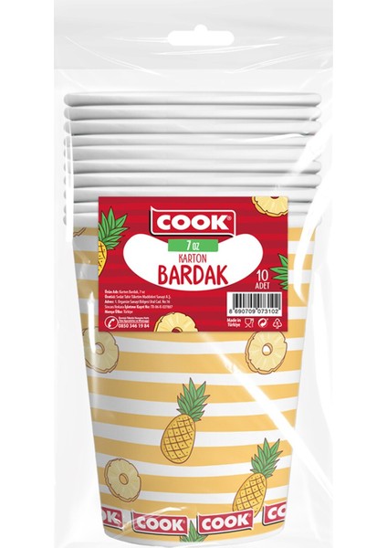 Kağıt Bardak 7 Oz Yaz Desenli 10'lu