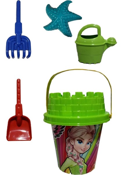 Yeşil Renkli Çocuklar Için Renkli Kum Kovası ve Seti