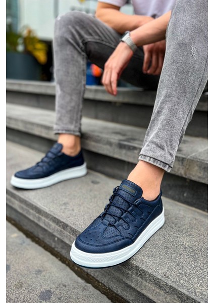 J040 C-Rey Ortopedik Taban Günlük Cilt Erkek Sneaker Spor Ayakkabı Cbt Lacivert fırsatları
