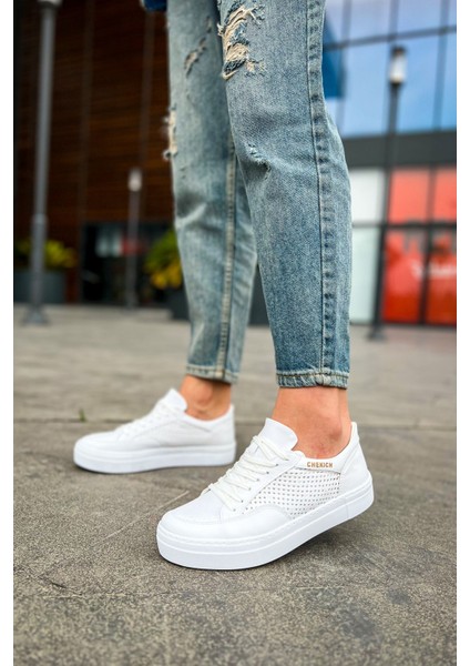 J015 First Edition Ortopedik Taban Günlük Cilt Erkek Sneaker Spor Ayakkabı Cbt Beyaz