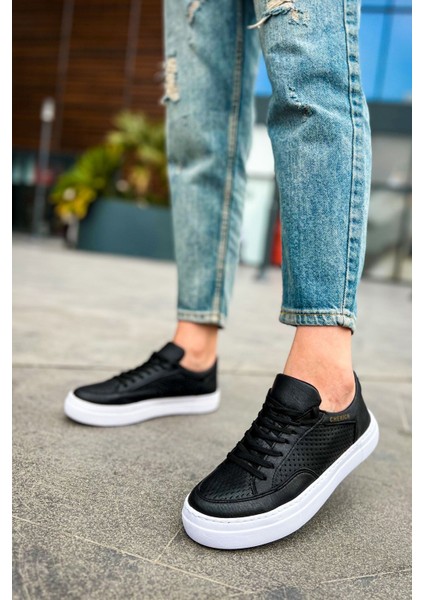 J015 First Edition Ortopedik Taban Günlük Cilt Erkek Sneaker Spor Ayakkabı Cbt Siyah