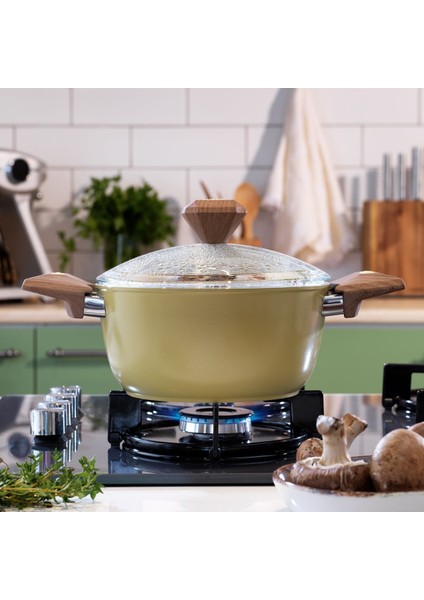 Yeşil Seramik Derin Tencere, 24 Cm, Dayanıklı ve Şık Mutfak Gereci fiyatları