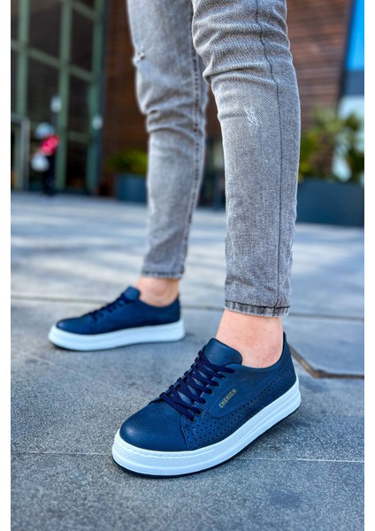 J043 Cowien Ortopedik Taban Günlük Cilt Erkek Sneaker Spor Ayakkabı Cbt Lacivert