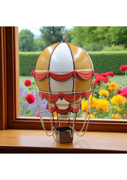 Jayland Retro Metal Sıcak Hava Balonu Biblo – Büyük Boy Dekoratif Obje – 27x27x45 cm fırsatları