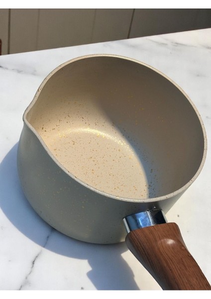 3'lü Granit Kaplama Sütlük ve Sosluk Seti, 12-14-16 Cm, Şık ve Kullanışlı Tasarım