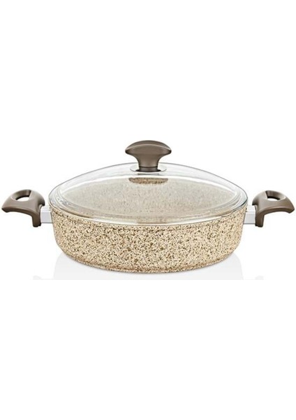 Kahverengi 22 cm Kremalı Sığ Tencere, Şık ve Kullanışlı Mutfak Gereci fiyatları