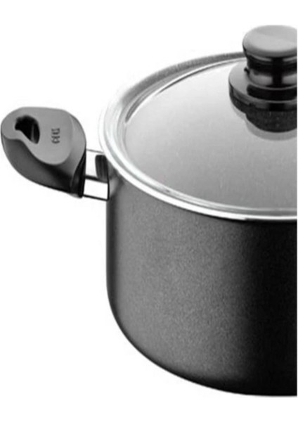 24 cm Siyah Dinamik Taş Tencere, Dayanıklı ve Şık Mutfak Gereçleri