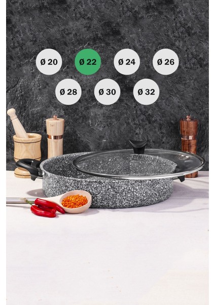 Cam Kapaklı 22 cm Karnıyarık Tenceresi, Dayanıklı ve Şık Tasarım
