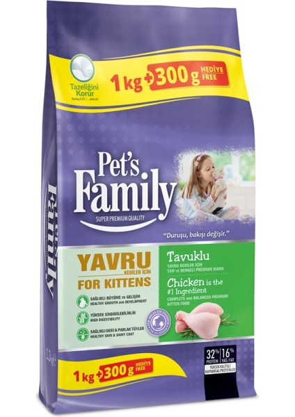 Family Yavru Kedi Maması Tavuk 1000+300G fiyatları