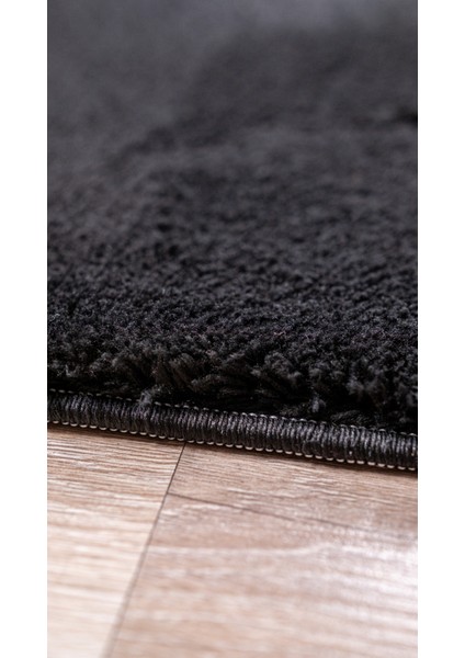 Siyah Peluş Yumuşak Dokulu Tüylü Kaymaz Taban Tozumaz Yıkanabilir Halı indirimleri