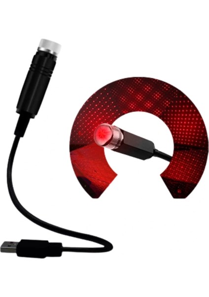 Kırmızı Ayak Altı Tavan LED Araç Içi Aydınlatma Oto Araba Iç Disko Ayarlanır USB Lamba Işık (5047)