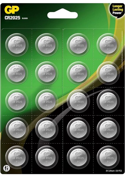 Gp CR2025 DL2025 20Lİ Blisterli Lıtyum Para Pil (GPCR2025-2CAI20) (5047)