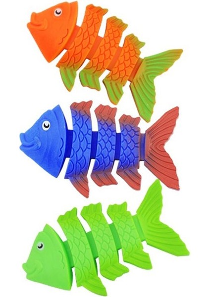 Renkli 3'lü Iskelet Balık Dalış Oyuncakları Çocuklar Için Plaj ve Havuz Eğlencesi modelleri