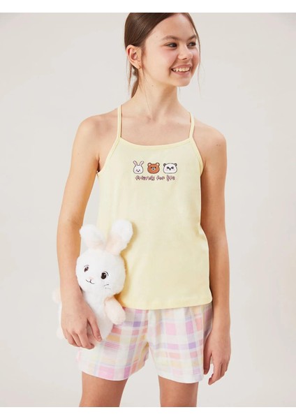 Lc Waıkıkı Desenli Kız Çocuk Şortlu Pijama Takımı (S5)