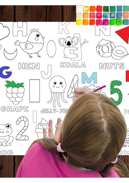 Ingilizce Alfabe 2.5 Dev Boyama Kağıdı | Doğum Günü Partisi Anaokul Oyun Hediyesi indirimleri