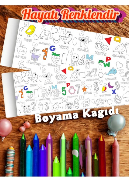 Ingilizce Alfabe 2.5 Dev Boyama Kağıdı | Doğum Günü Partisi Anaokul Oyun Hediyesi