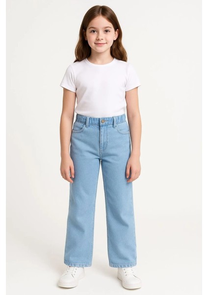 Kız Çocuk Jeans Beli Lastikli Kot Pantolon