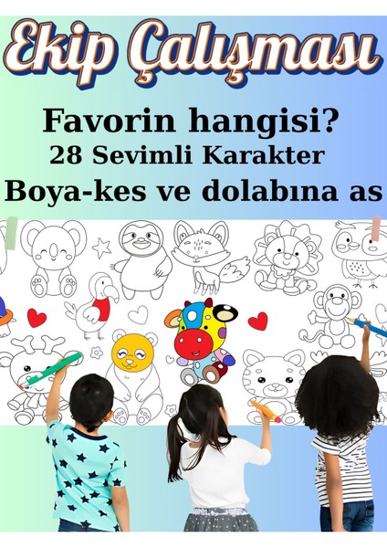 Minik Hayvanlar 2.5 Dev Boyama Kağıdı | Doğum Günü Partisi Anaokulu Oyun Hediyesi fiyatları