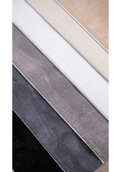 Antrasit Peluş Yumuşak Dokulu Tüylü Kaymaz Taban Yıkanabilir Halı indirimleri