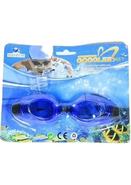 Mavi Yüzücü Gözlüğü ve Kulak Tıkacı Seti, Konfor ve Performans Için Ideal