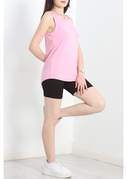 Şortlu Fitness Takım Pembe