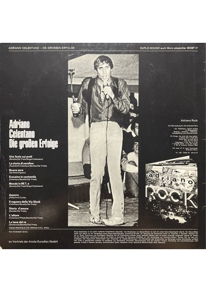 Adriano Celentano Die Groben Erfolge Lp Plak fiyatları