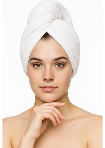 Düğme Lastikli Havlu Bone , Saç Bone ,Pamuklu Saç Bone , Bukle Baş Havlusu ,Saç Kurutma Bonesi